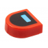 Tile, Round 1 x 1 Half Circle Extended with Bright Light Blue Rectangle on Black Background Pattern: {ярко червен}