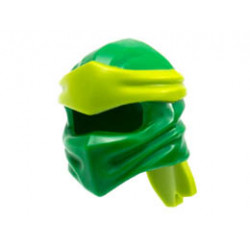 Minifigure, Headgear Ninjago Wrap Type 4 with Molded Lime Headband Pattern: {тъмно зелен}