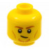 Minifigure, Head Dark Orange Eyebrows and Chin Whiskers, Medium Nougat Cheek Lines Pattern - Hollow Stud: {ярко жълт}