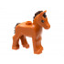 Horse, Foal with Stud on Back with Molded Dark Brown Mane and Tail and Printed Black Eyes Pattern: {тъмно оранжев}
