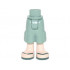 Mini Doll Hips and Trousers Cropped Large Pockets, Light Nougat Legs and Dark Green Sandals Pattern - Thick Hinge: {пясъчно зелен}
