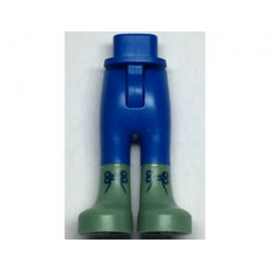 Mini Doll Hips and Trousers with Back Pockets with Sand Green Boots with Dark Blue Laces Pattern - Thin Hinge: {ярко син}