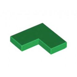 Плоска плочка ъглова 1X2X2: {тъмно зелен}