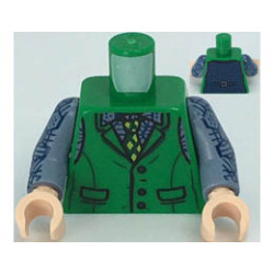 Torso Batman Vest, Sand Blue Shirt, Dark Green and Lime Tie Pattern (Joker) / Sand Blue Arms with Dark Blue Hexagons Pattern / Light Nougat Hands : {тъмно зелен}