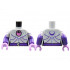 Torso Female Jewel and Filigree Pattern / Dark Purple Arms with Light Bluish Gray Short Sleeves, White Chevrons Pattern / Medium Lavender Hands: {умерено каменно сив}