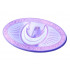 Minifigure, Shield Elliptical with White Crescent Moon, Medium Lavender Border Pattern: {прозрачно ярко синьо-виолетов}