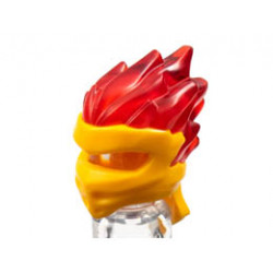 Minifigure, Headgear Ninjago Wrap Type 5 with Molded Trans-Red Flames Pattern: {огнено жълто-оранжев}