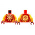 Torso Tunic, White and Bright Light Orange Energy, Ninjago Logogram K Pattern / Bright Light Orange Arms / Dark Red Hands: {ярко червен}