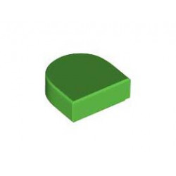 Плоска плочка 1X1, 1/2 кръг: {ярко зелен}