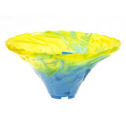 Tornado Spiral Wide with Marbled Trans-Yellow Top Pattern: {умерено син}