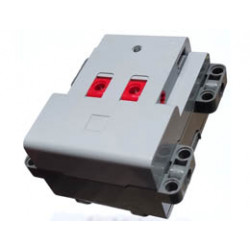 Electric 9V Battery Box Powered Up with 2 Switches and Dark Bluish Gray Bottom - Screw Opening: {умерено каменно сив}