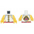Torso Vest with Yellow Clasps, Red Belt, and Monkie Head Logo on Back Pattern / Yellow Arms / Yellow Hands: {бял}