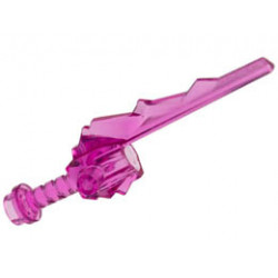 Minifigure, Weapon Sword Hilt with Crystal Shard: {прозрачен умерено червеникаво виолетов}