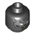 Minifigure, Head Mask with White Eyes, Pearl Dark Gray Armor, Silver Trim Lines Pattern - Hollow Stud: {черен}