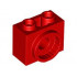 BRICK 1X2X4/3 W/ CLICK, NO. 1: {ярко червен}