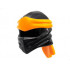 Minifigure, Headgear Ninjago Wrap Type 4 with Molded Orange Headband Pattern: {черен}