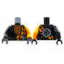 Torso Tunic over Orange Squares, Stone Scales, White Ninjago Logogram C, Core Logo on Back Pattern / Orange Arm Left / Black Arm Right / Black Hands : {черен}