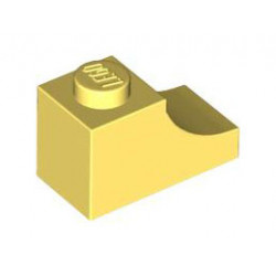 BRICK 1X2, OUTSIDE HALF ARCH, NO. 1: {студено жълт}