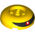 Brick, Round 4 x 4 Dome Top with 2 x 2 Recessed Center with Red Eye with White Pupil on Black Visor Pattern: {ярко жълт}