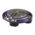 Plate, Round 2 x 2 with Rounded Bottom with Dark Purple and Silver Border, 3 Spokes with Black and Yellow Danger Stripes and Red Dots Pattern : {тъмно каменно сив}