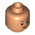 Minifigure, Head Dual Sided Female Dark Bluish Gray Eyebrows, Dark Orange Age Lines and Lips, Grin / Scowl Pattern - Hollow Stud: {нуга}