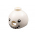 Minifigure, Headgear Head Cover, Costume Snowman with Black Coal Eyes and Mouth Pattern: {бял}