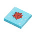 Tile 2 x 2 with Red Gift Bow and Silver Stars Pattern: {умерено небесносин}