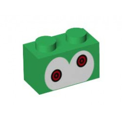 BRICK 1X2, W/ 2 KNOBS, NO. 2: {тъмно зелен}