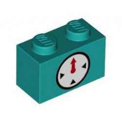 BRICK 1X2, NO. 91: {ярко синьо-зелен}