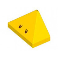 END RIDGED TILE 1X2, DEG. 45, NO. 3: {ярко жълт}
