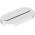 Tile, Round 2 x 4 Oval with Black Line Smile with Slight Curved Ends Pattern (Super Mario Spike Lower Face): {бял}