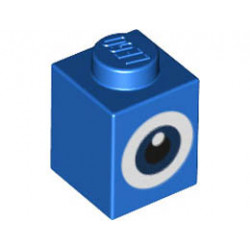 Brick 1 x 1 with Dark Blue Eye with Black Pupil Pattern (Super Mario Baby Penguin): {ярко син}