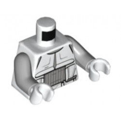 Torso SW Detailed Armor Hoth Scout Trooper Light Bluish Gray Lines, Narrow Belt Pattern / Light Bluish Gray Arms / White Hands: {бял}