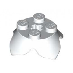 Плочка 2X2,2/3 с кръстат отвор и коронообразно листо: {бял}