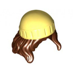 MINI WIG, W/ HAT, NO. 31: {червеникаво-кафяв}