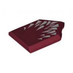 FLAT TILE 2X3, W/ ANGLE, NO. 123: {нов тъмно червен}