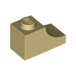 BRICK 1X2, OUTSIDE HALF ARCH, NO. 1: {тухлено жълт}