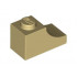 BRICK 1X2, OUTSIDE HALF ARCH, NO. 1: {тухлено жълт}