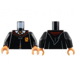 Torso Hogwarts Robe Clasped with Gryffindor Crest, Sweater, Shirt and Tie Pattern / Black Arms / Nougat Hands: {черен}