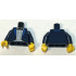 Torso Tuxedo Jacket with Blue Lapels and Pockets, White Shirt, Black Bow Tie Pattern (BAM) / Dark Blue Arms / Yellow Hands: {земно син}