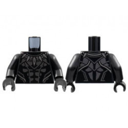 Torso Armor, Silver Teeth Necklace and Trim, Pearl Dark Gray Muscle Panels Pattern / Black Arms / Black Hands: {черен}