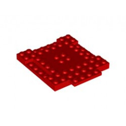 Плочка 8X8X6,4, 3 изрязана, 1 крило: {ярко червен}