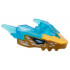 Dragon Head (Ninjago) Jaw Upper with Horns with Molded Pearl Gold Face, Medium Azure Eyes, and White Crystals Pattern: {прозрачно светло син}