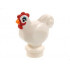 Chicken, Narrow Base with Black Eyes, Orange Beak, Medium Blue Eye Shadow, and Red Comb and Wattle Pattern (Camilla): {бял}