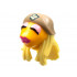 Minifigure, Head, Modified Muppet Janice with Dark Tan Hat, Bright Light Yellow Hair Pattern: {огнено жълто-оранжев}