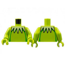 Torso Yellowish Green Collar with 5 Sharp Scallops, Green Stripes Down Sides Pattern / Lime Arms / Lime Hands: {ярко жълто-зелен}