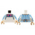Torso Shirt with Blue Pinstripes, Dark Pink Bow Tie, White Apron Pattern / White Arms with Blue Pen Stripes, Cuff Pattern / Light Nougat Hands : {бял}
