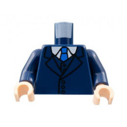 Torso Jacket and Vest, White Shirt, Blue Tie Pattern / Dark Blue Arms / Light Nougat Hands: {земно син}