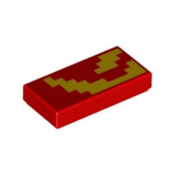 Плоска плочка 1X2, NO. 350: {ярко червен}