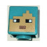 Minifigure, Head, Modified Cube with Pixelated Medium Nougat Face, Black Eyes, and Reddish Brown Mouth Pattern (Minecraft Tamer): {ярко синьо-зелен}